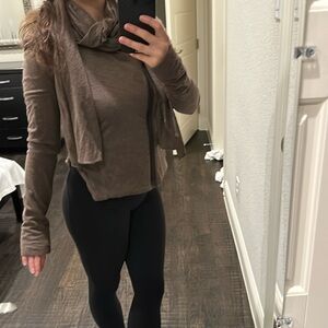 BCBGMaxAzria Brown Jacket with built in Scarf, Medium